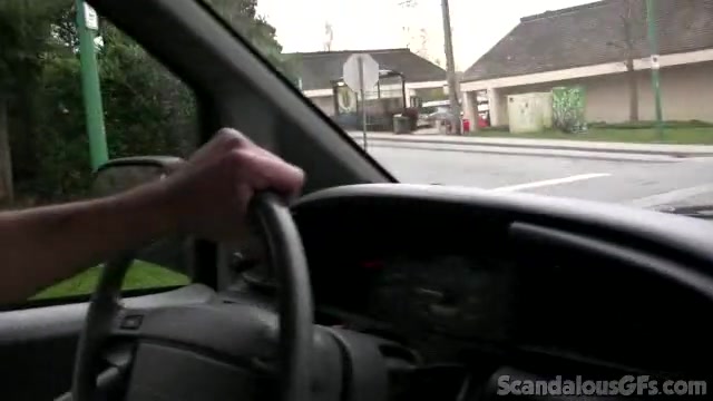 Hot Girlfriend Flashes Tits While Boyfriend Is Driving