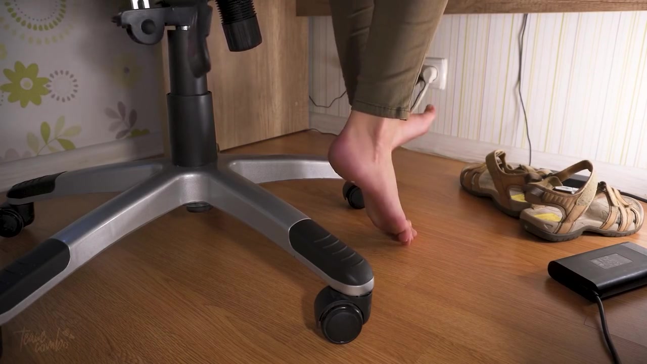 Worship My Sexy Feet In Worn Sandals Under Table
