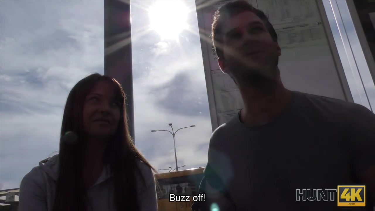 HUNT4K. Angella Christin from bus station comes to service hunter