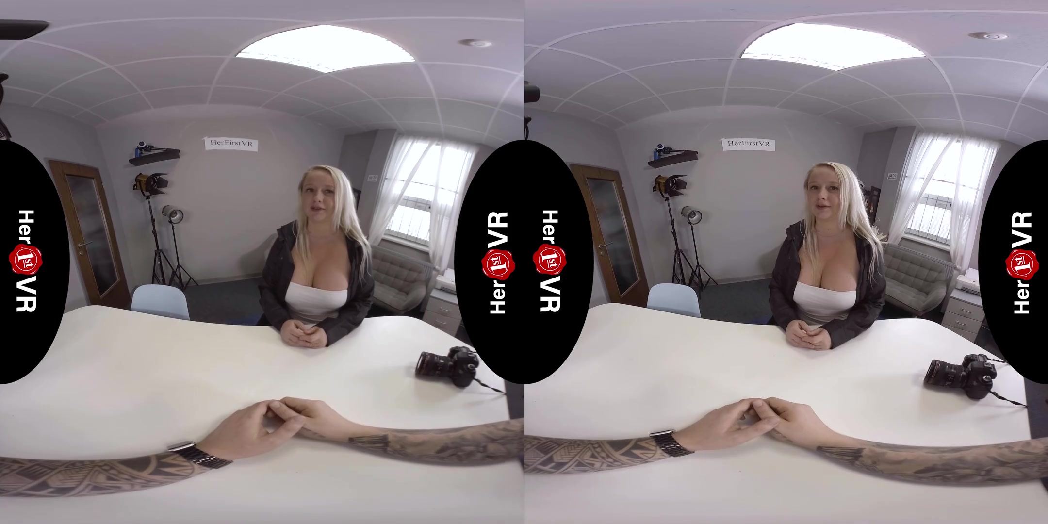 Monika - VR Casting; Big Tit Blonde Chubby Amateur