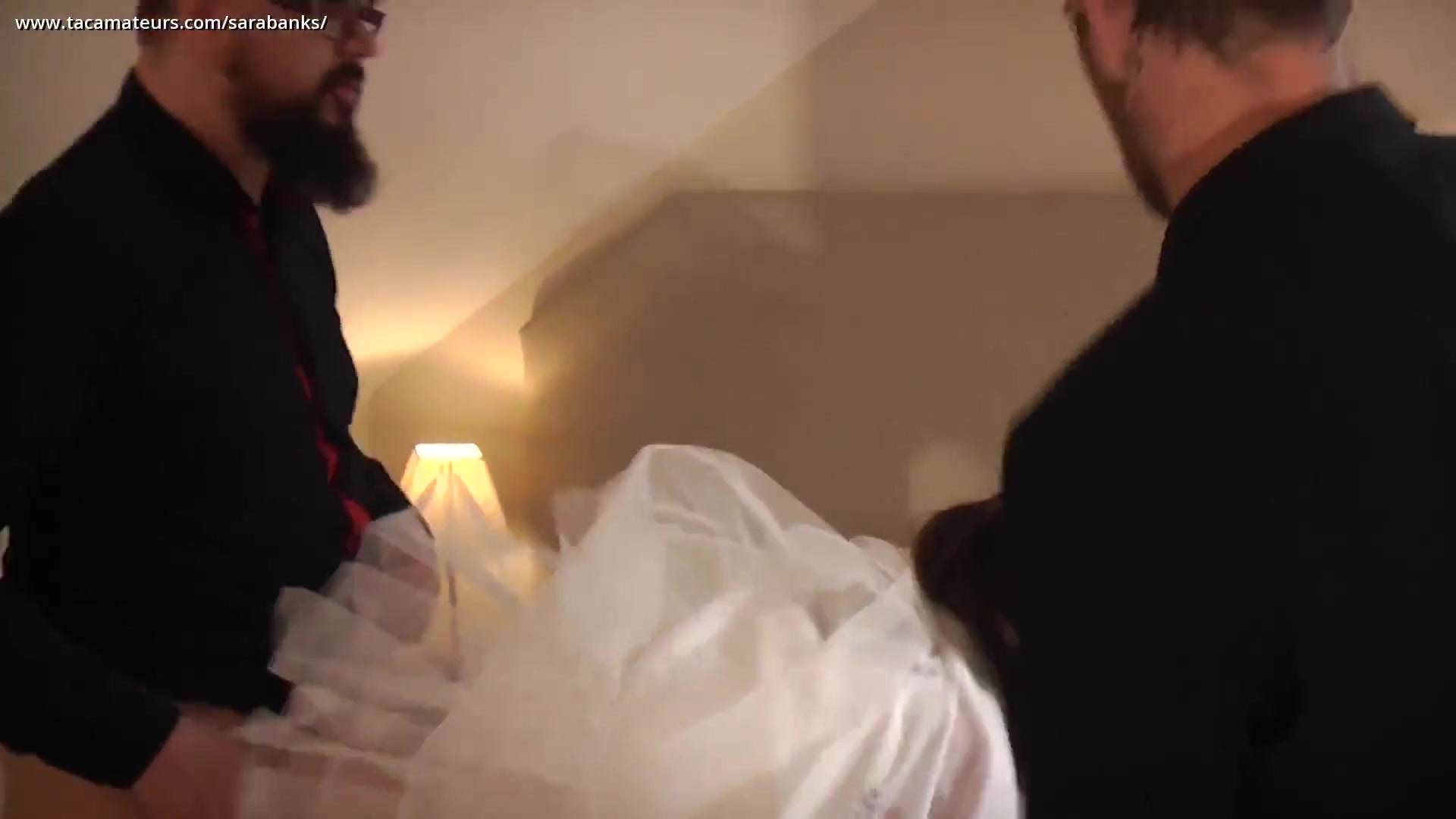 Bride Sara Fucks The Bestman & Groom - SaraBanks