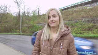 Public Agent Blonde runs from Police after fucking outdoors