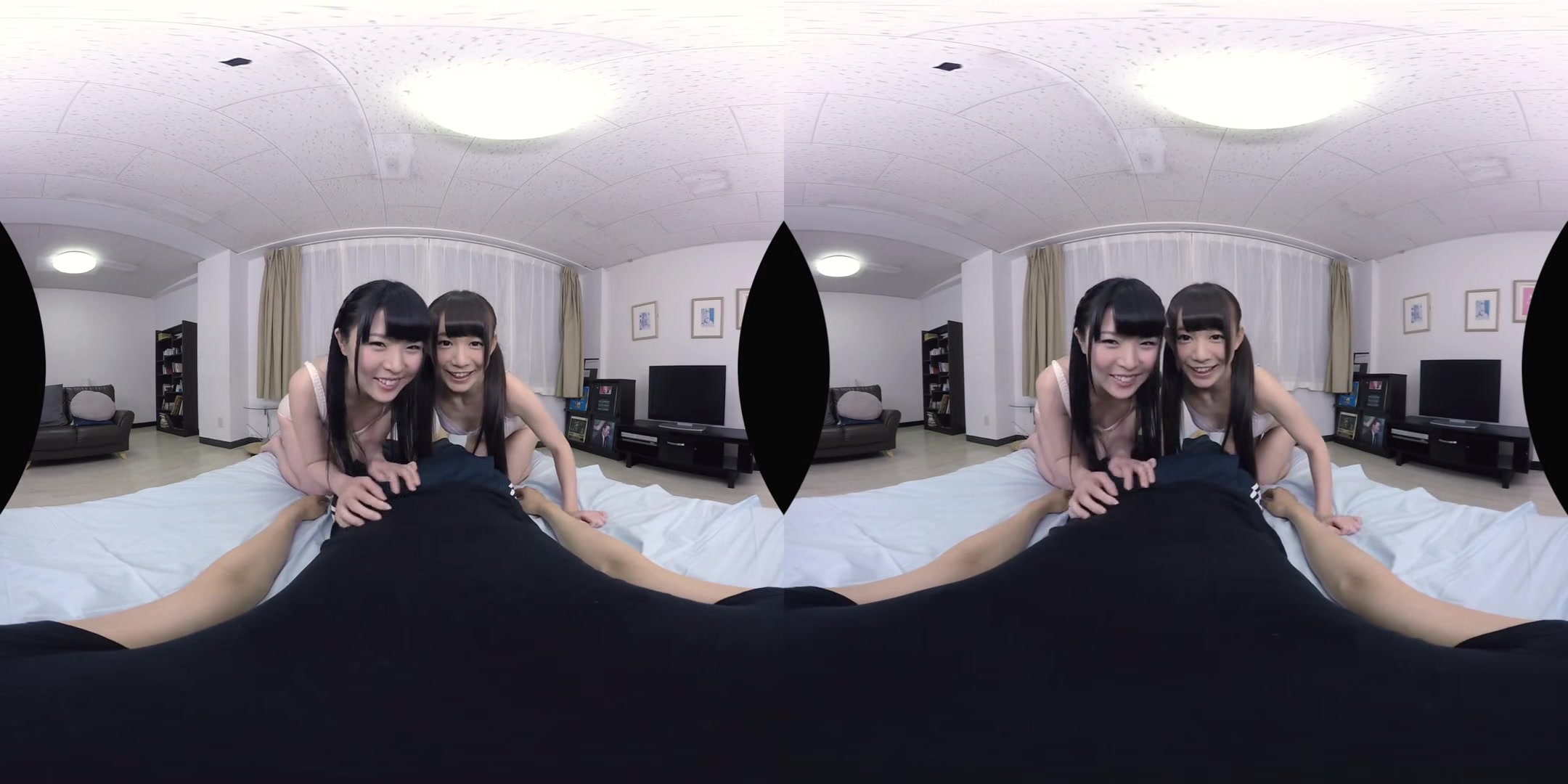 Wet, Sloppy, Full-Body Kissing with Slut Stepsisters; Horny Japanese Teens Double Blowjob POV
