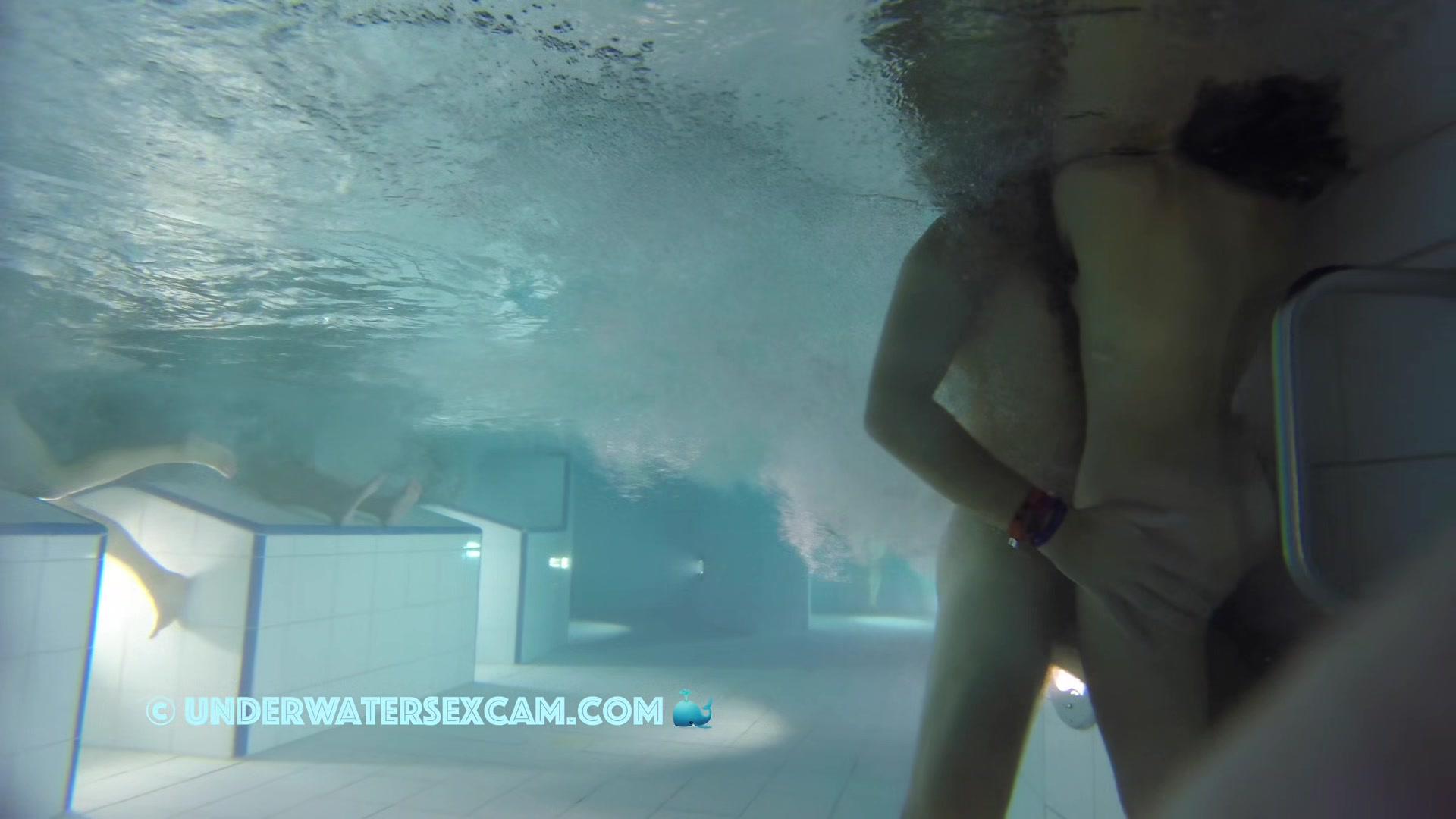 teen 18+ couple masturbates with the jet stream and she gets fingered in the sauna pool