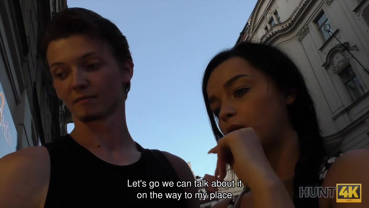 HUNT4K. Pretty brunette fucked by stranger to earn cash for ring