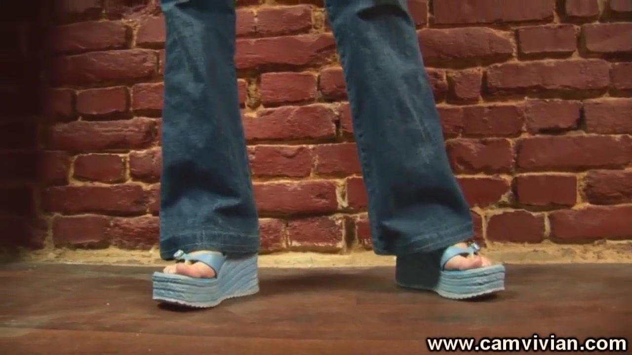 Wearing My Denim Jacket And Jeans With Pigtails Solo Striptease