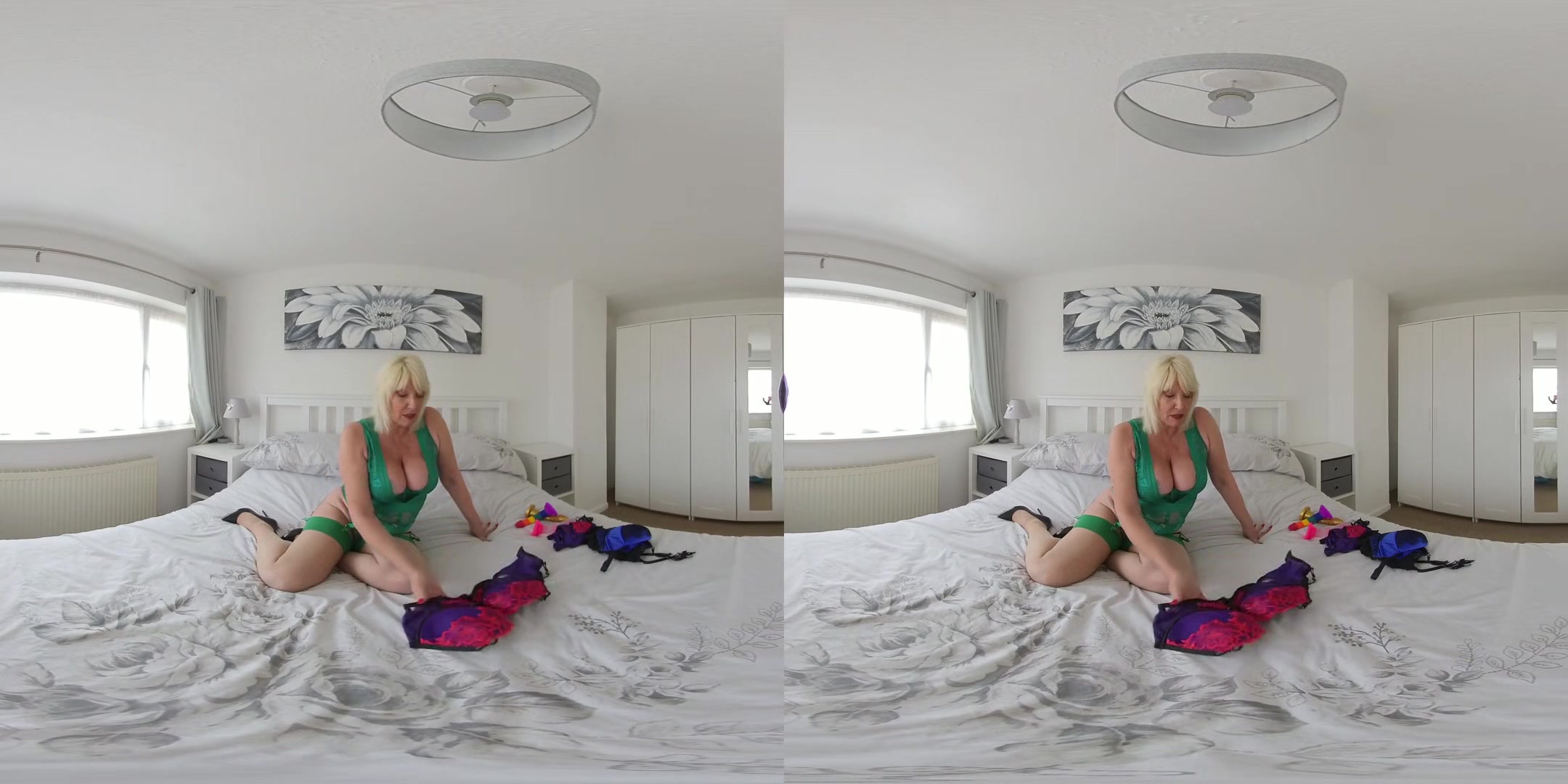 Milf Amy, Lingerie Party; Big Tits Mature Blonde Solo