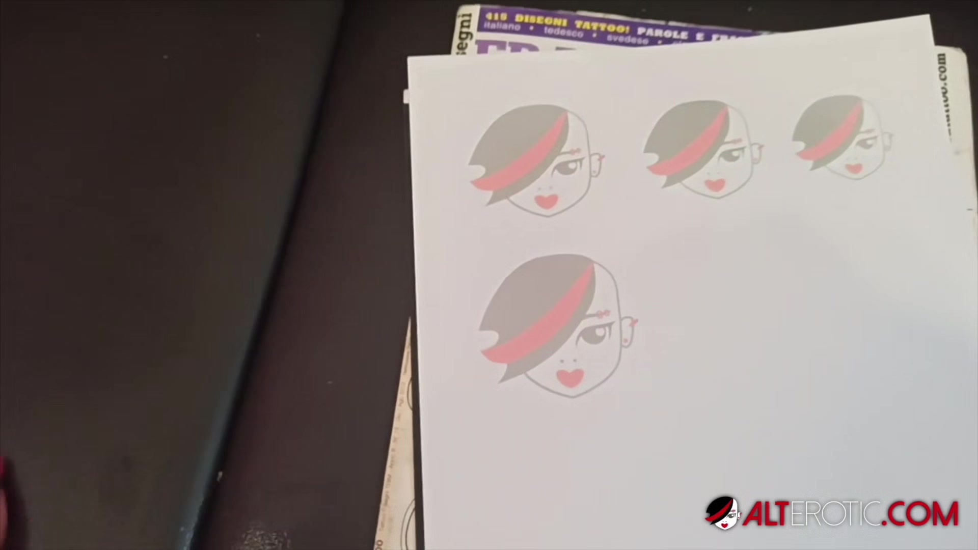 Katerina Kalista tattoos herself then masturbates