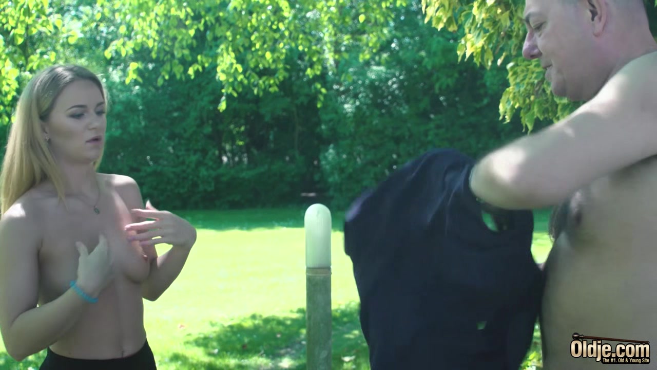 Grandpa makes teen 18+ wet with his "hose"
