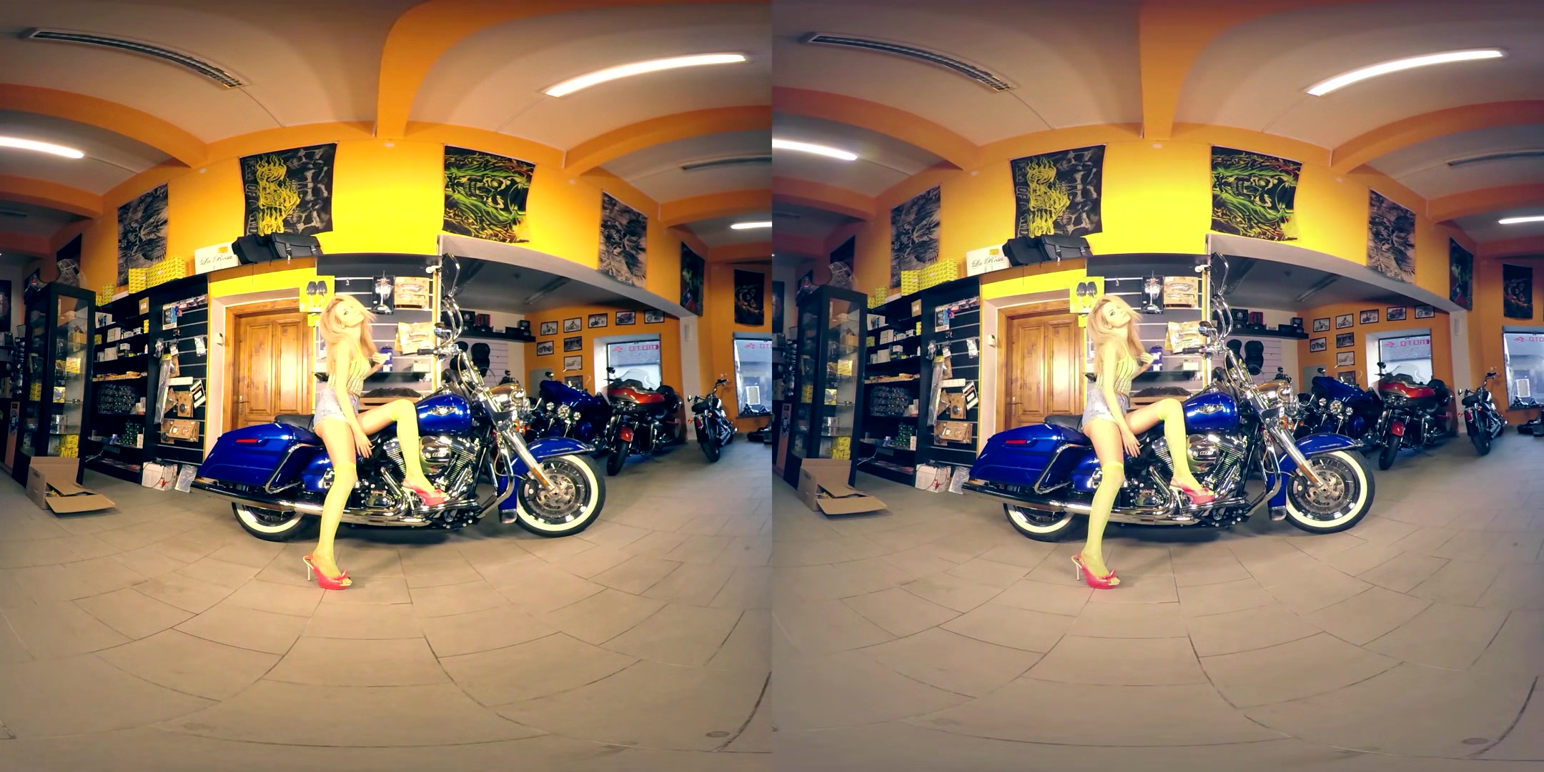 208 - Kate - Blonde Nude Posing With Motorcycle