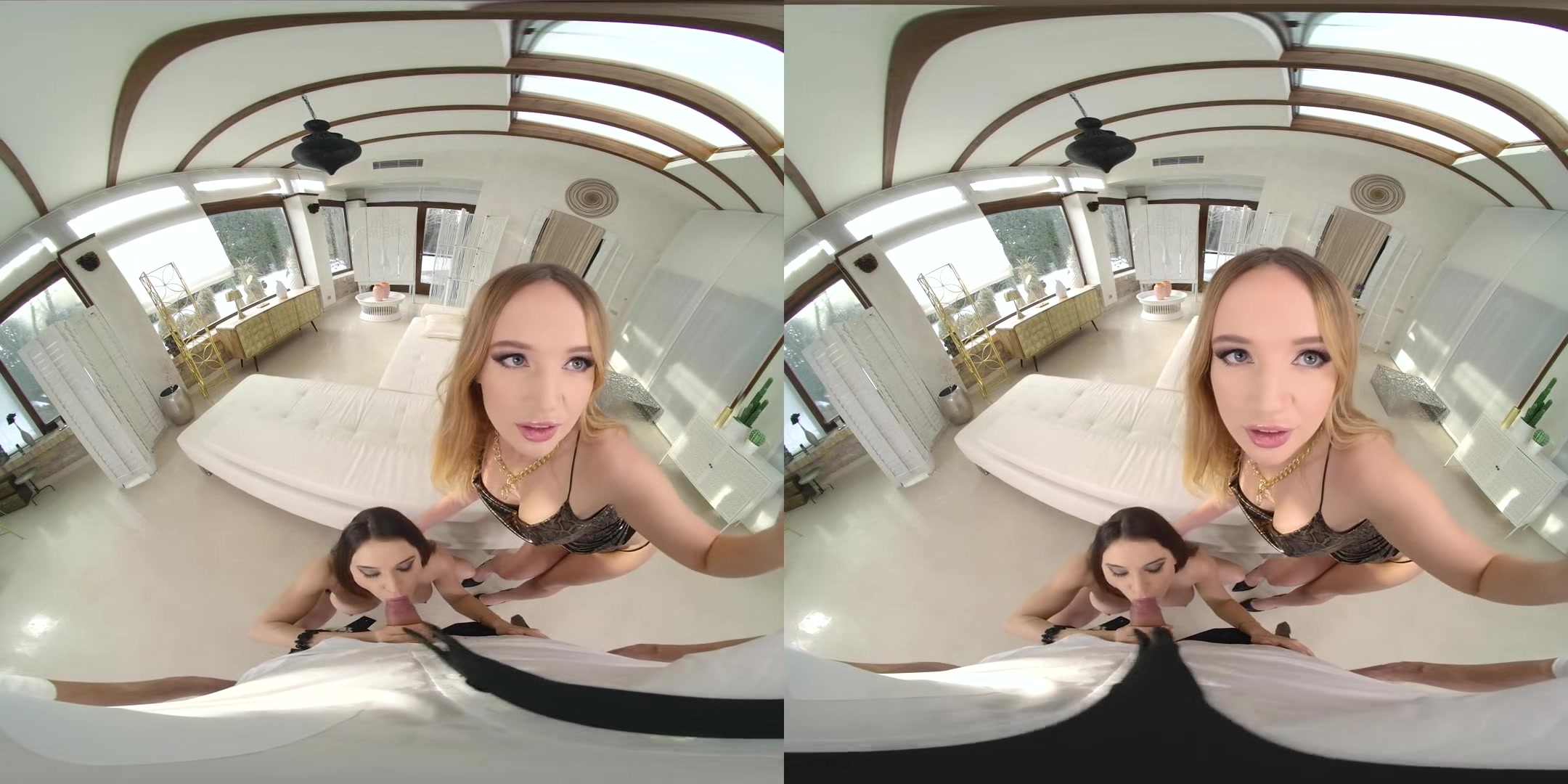 Threesome: Inlaid Asses; Two Hot Babes MFF Threesome Extra Long VR Video