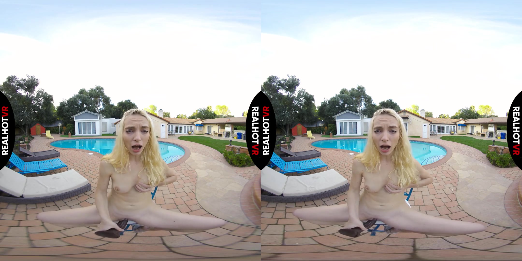 Banging The Pool Boy In Stepdad' Bed - Blonde teen 18+ Babe Solo by the Pool