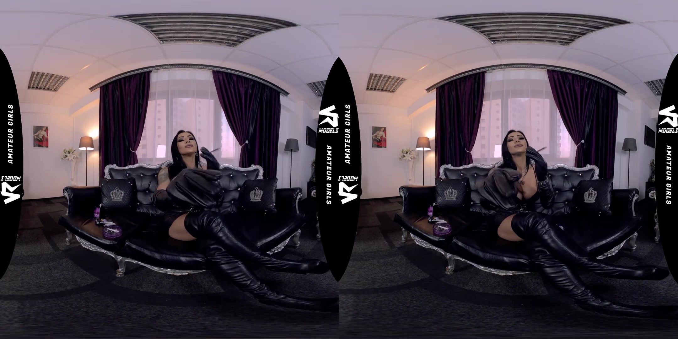 Mistress Kennya - JOI And Smoking With Gloves; Dominatrix Tease Solo