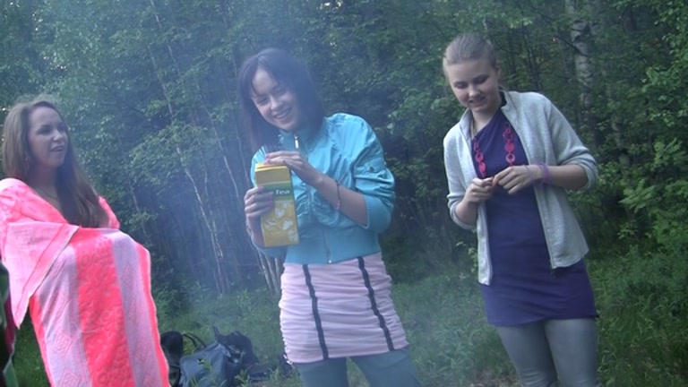 Russian students 18+ staged an fuckfest in the woods