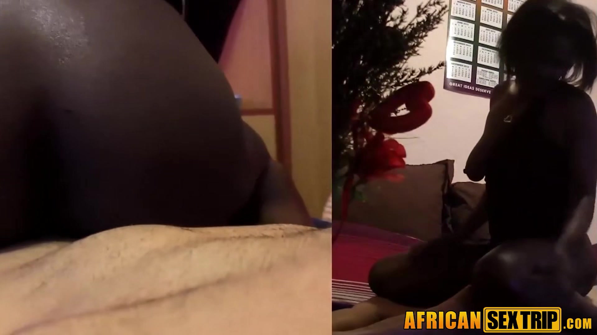 Hot Dark Skin African Babe Sucks Like Crazy On Her First European Massive Dick