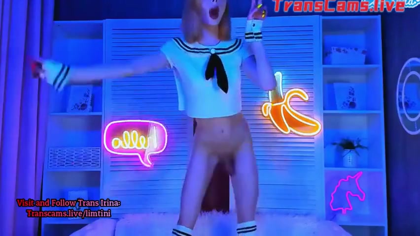 Skinny teen 18+ Trans College Girl In Navy Shirt Loves To Dance