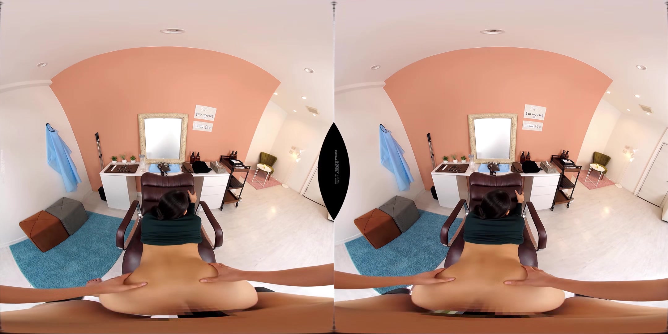 My Super Busty Masked Stylist Lets Me Have Sex With Her At Work