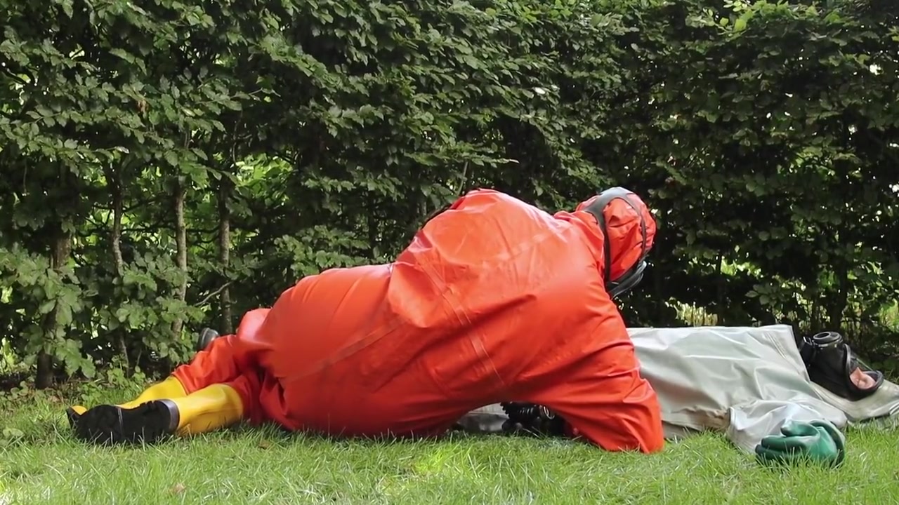 Chemical Hazmat Rubber Suit Action 2