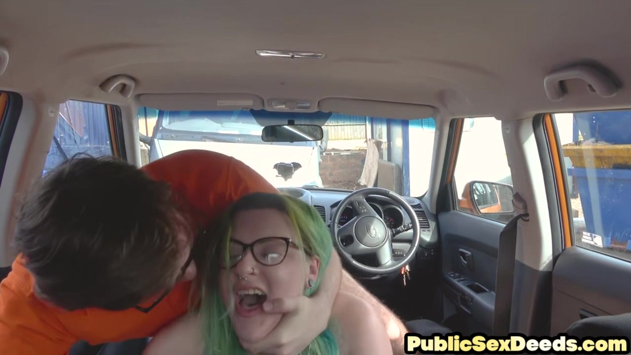 Chubby geeky driving student doggystyled caught by spycam