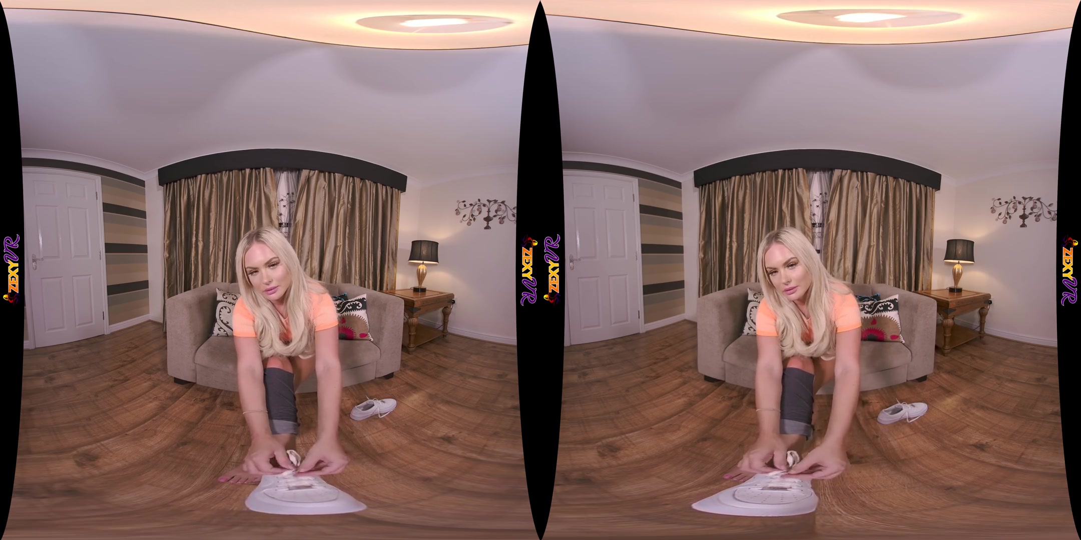 Working Up A Sweat - Gorgeous Blonde Bombshell Solo Stripping