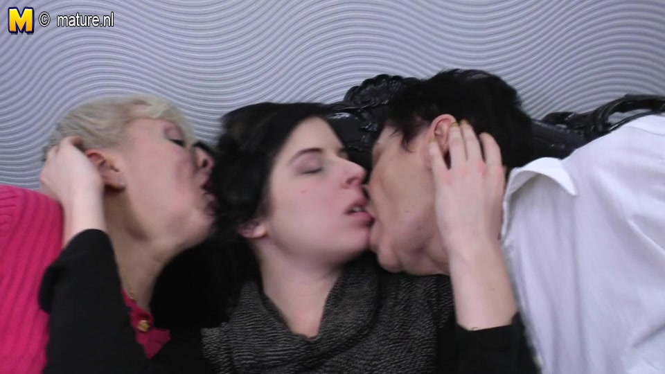 Two Mature Lesbians Pleasing A Hot Young Lesbian Babe - MatureNL
