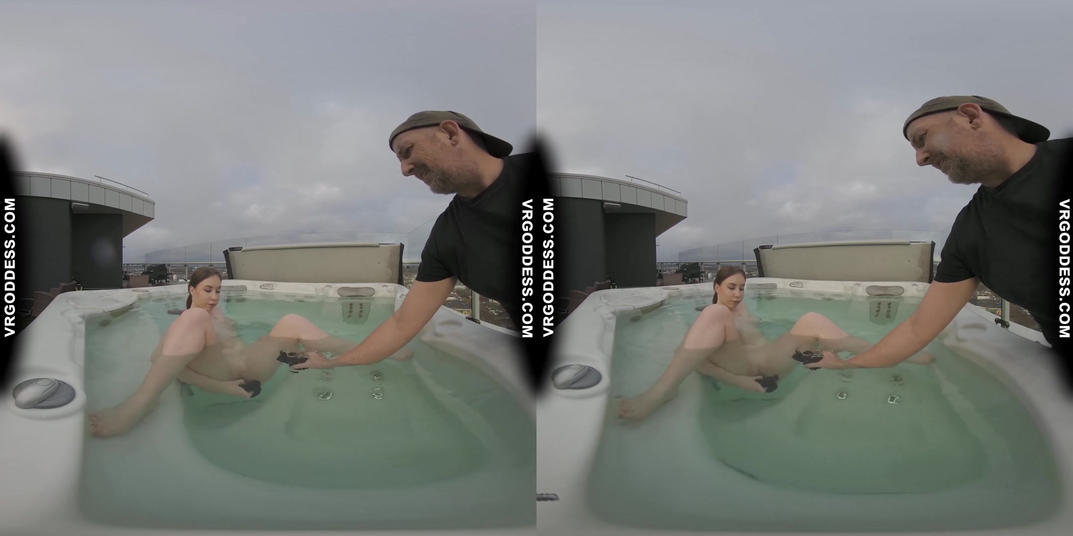 Behind The Scenes Filming Pretty Lika Rooftop Jacuzzi Dildo Masturbating