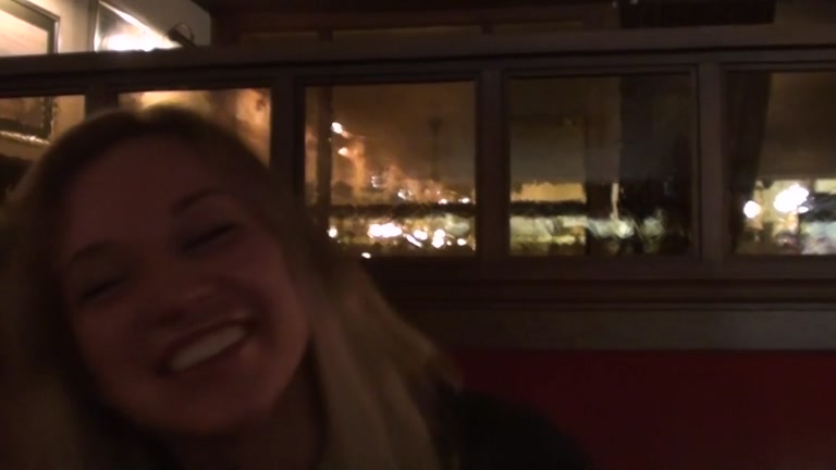 Outdoor blowjob from a pick up blondie
