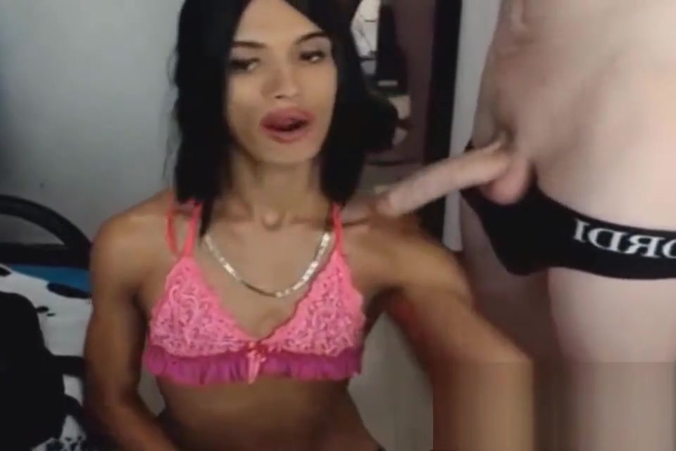 Hot exotic shemale sucks her boyfriends cock