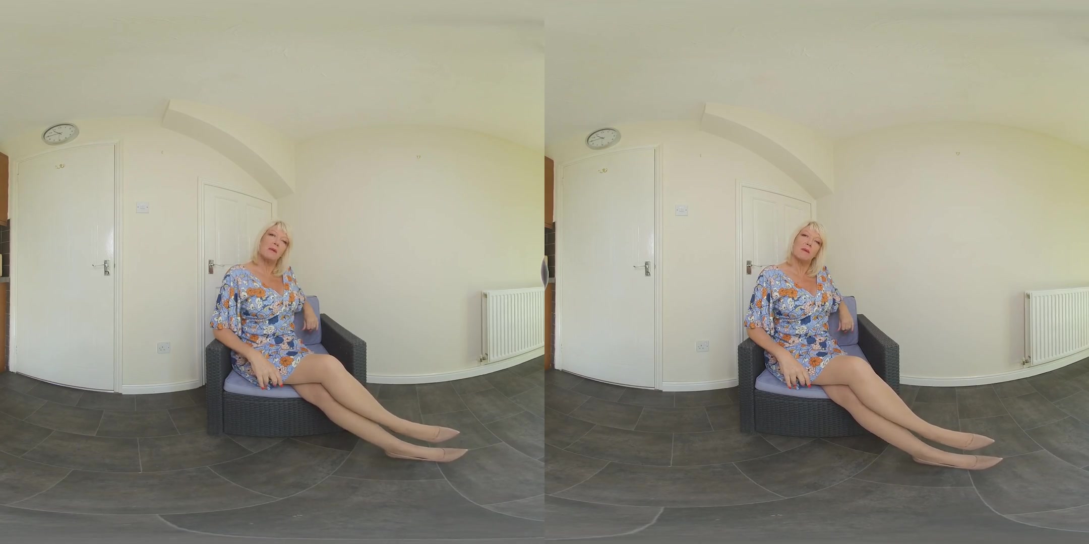 Milf Amy, Gardener Treats - Blonde MILF/GILF Solo Strip and Masturbation
