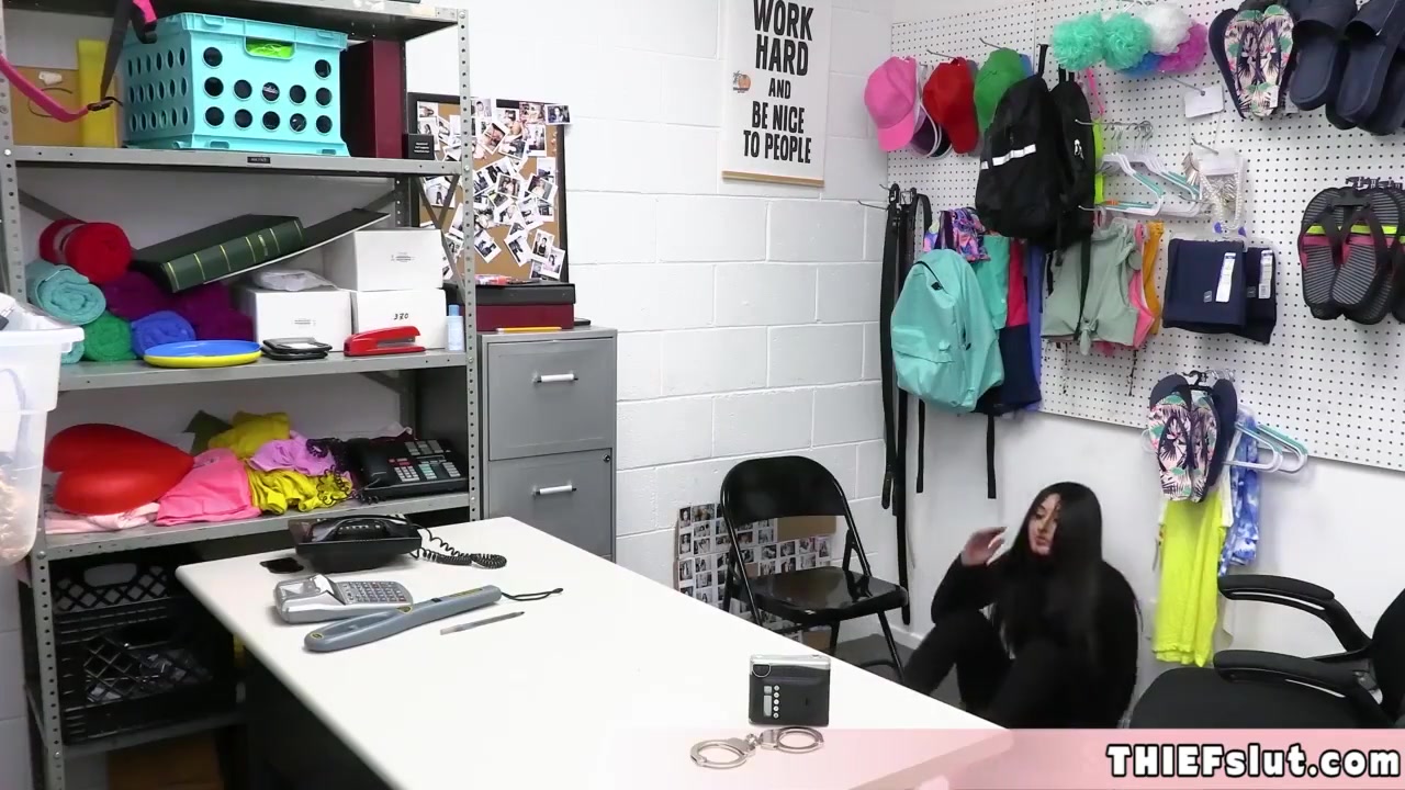 Latina Shoplifter teen 18+ Tries To Act Tough But Then The Mall Cop Strips Her In The Backroom