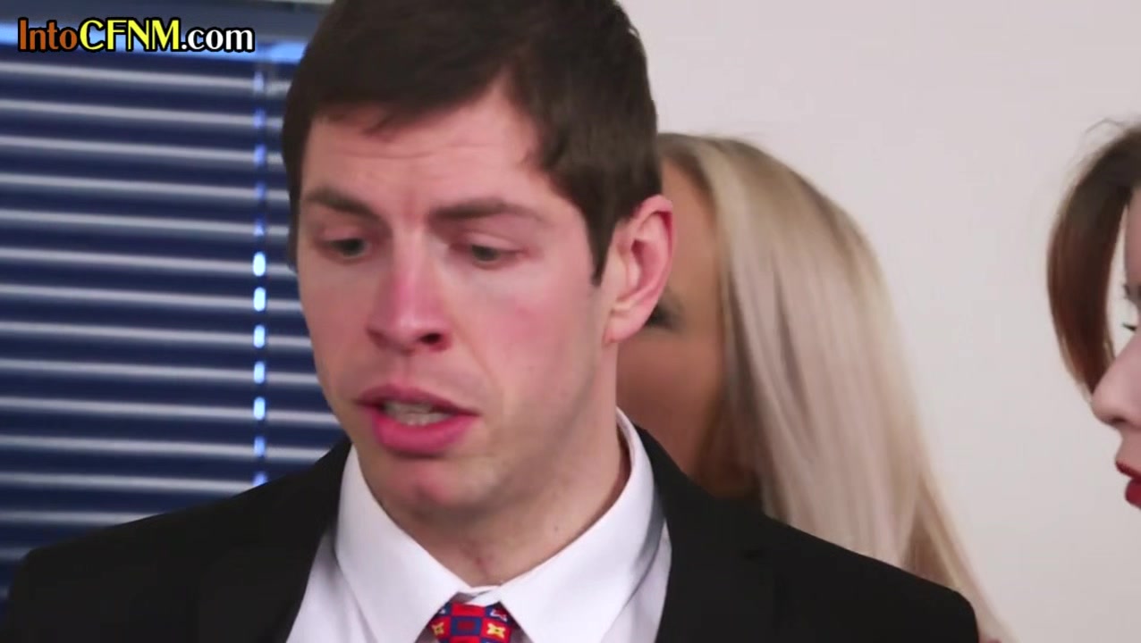 CFNM office dominas suck and jerk guy in group on interview