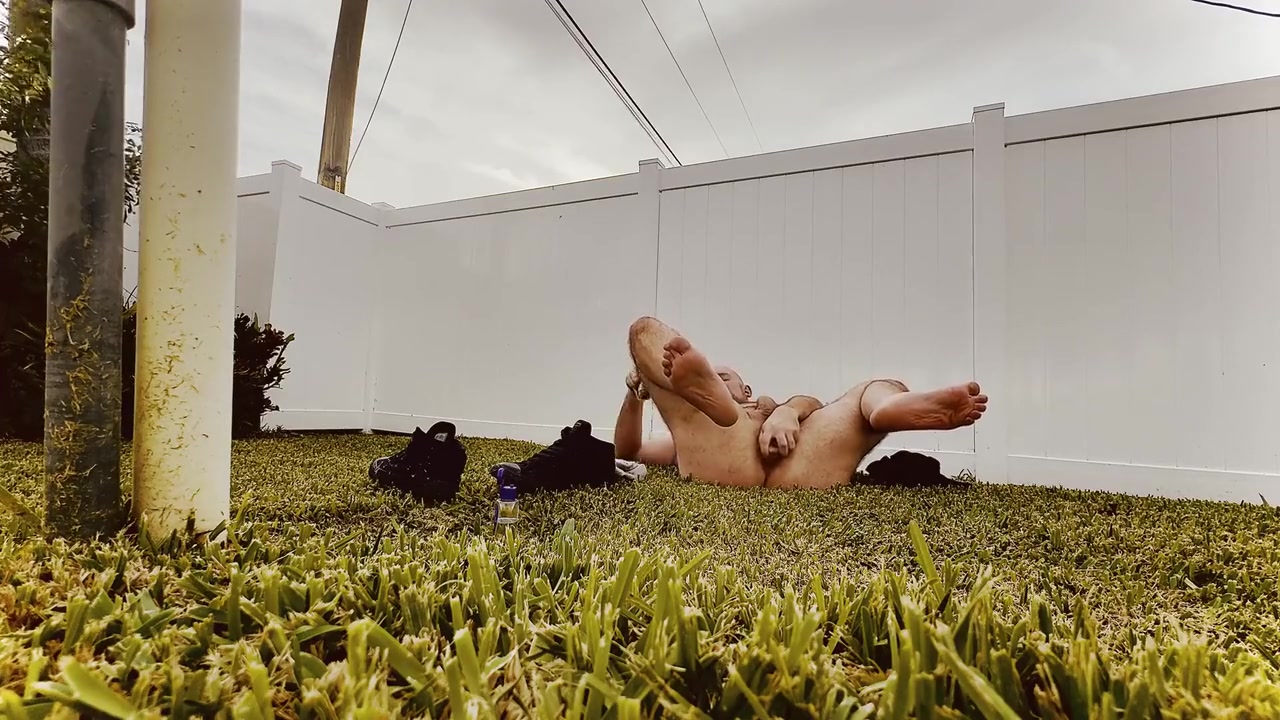 Jerking Off In The Yard