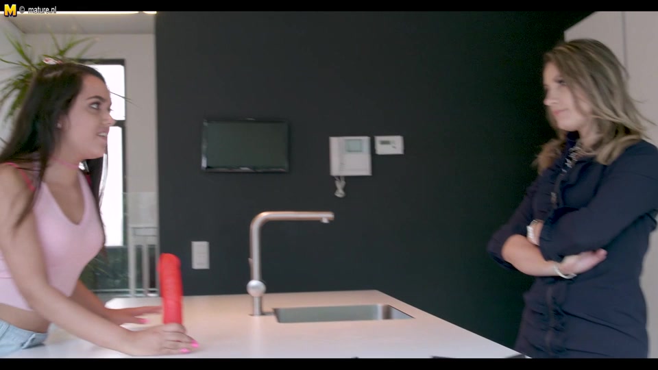 Hot Milf Taking On A Hairy Lesbian teen 18+ On The Kitchen Counter - MatureNL