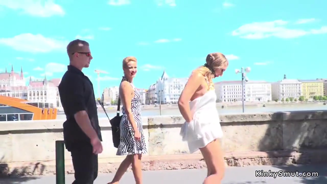 Gagged Bare Tits And Ass Blonde In Public