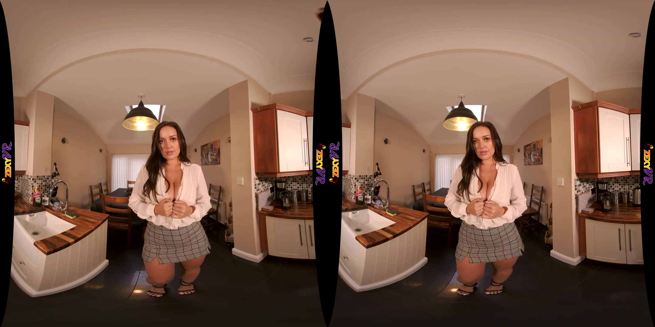 Yummy Dessert; striptease solo kitchen huge tits big ass brunette