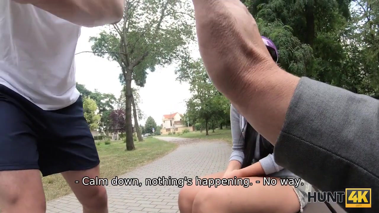 HUNT4K. Rich guy meets roller skaters in the park and buys pussy