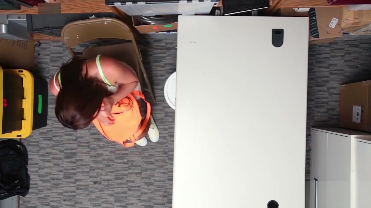 Perverted redhead teen 18+ stole lingerie from the store