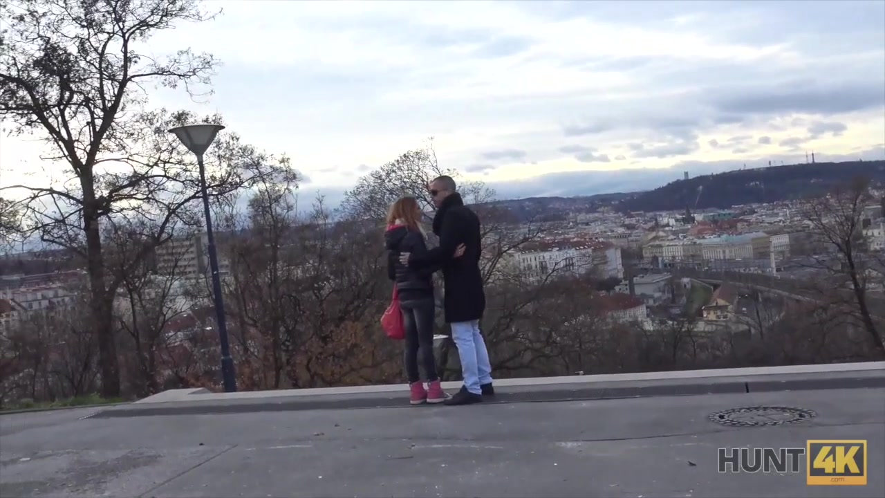 HUNT4K. Red girl likes sex for money in front of her bf