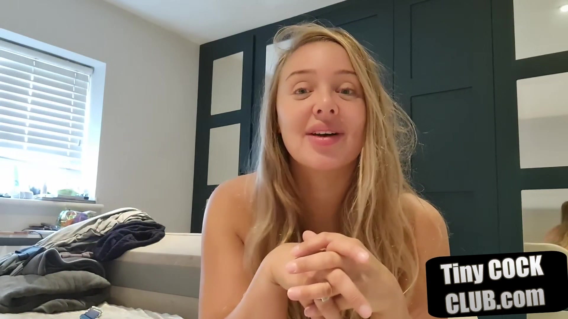 JOI amateur solo busty babe talks nasty to poor lil dicks