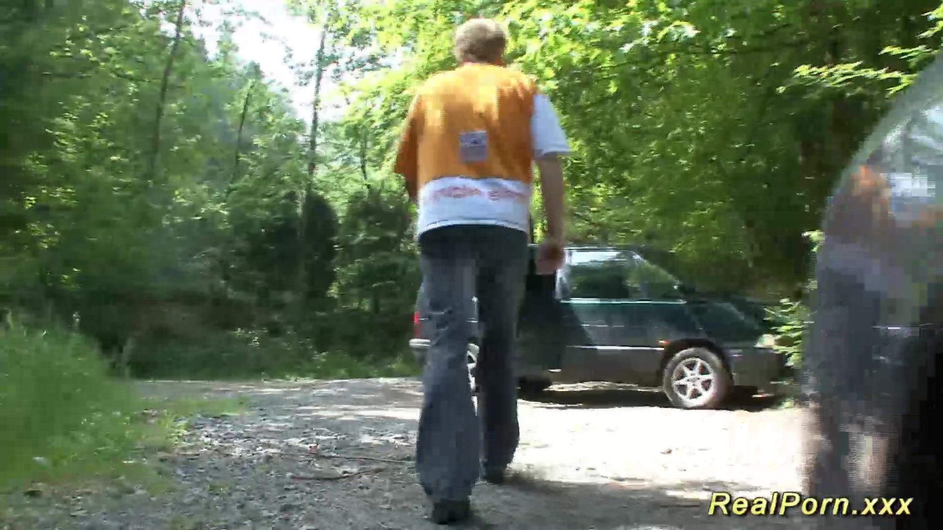 teen 18+ backseat banged in the forest