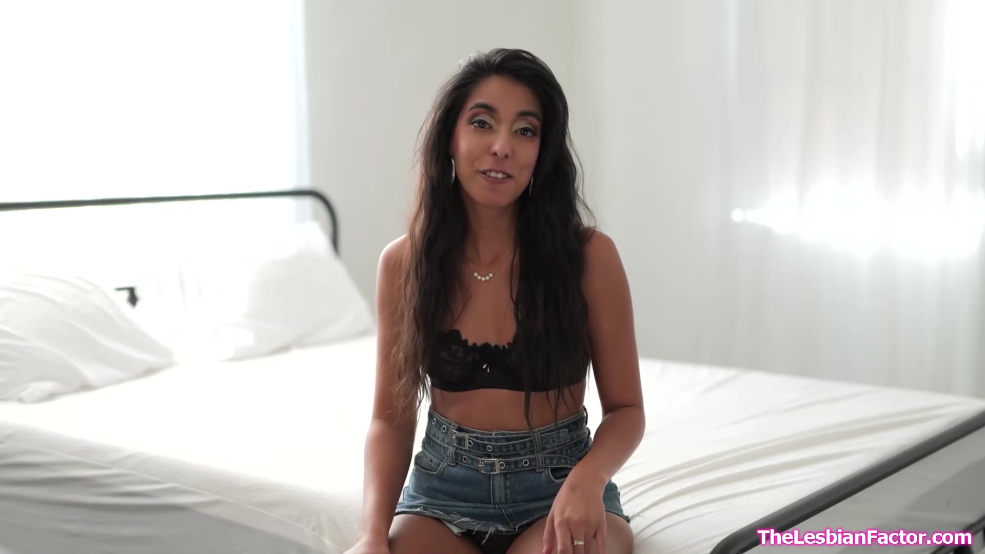 Latina lesbian sucking bffs tits while fingering her pussy