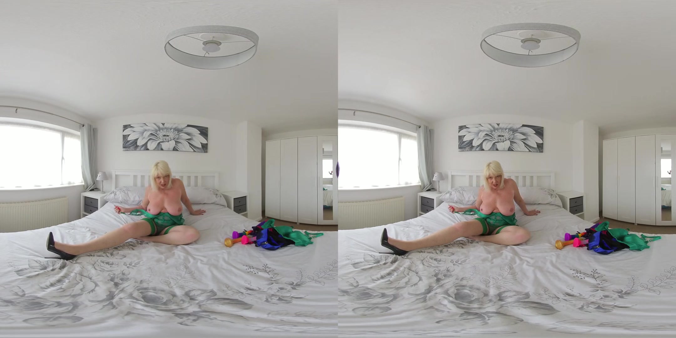 Milf Amy, Lingerie Party; Big Tits Mature Blonde Solo
