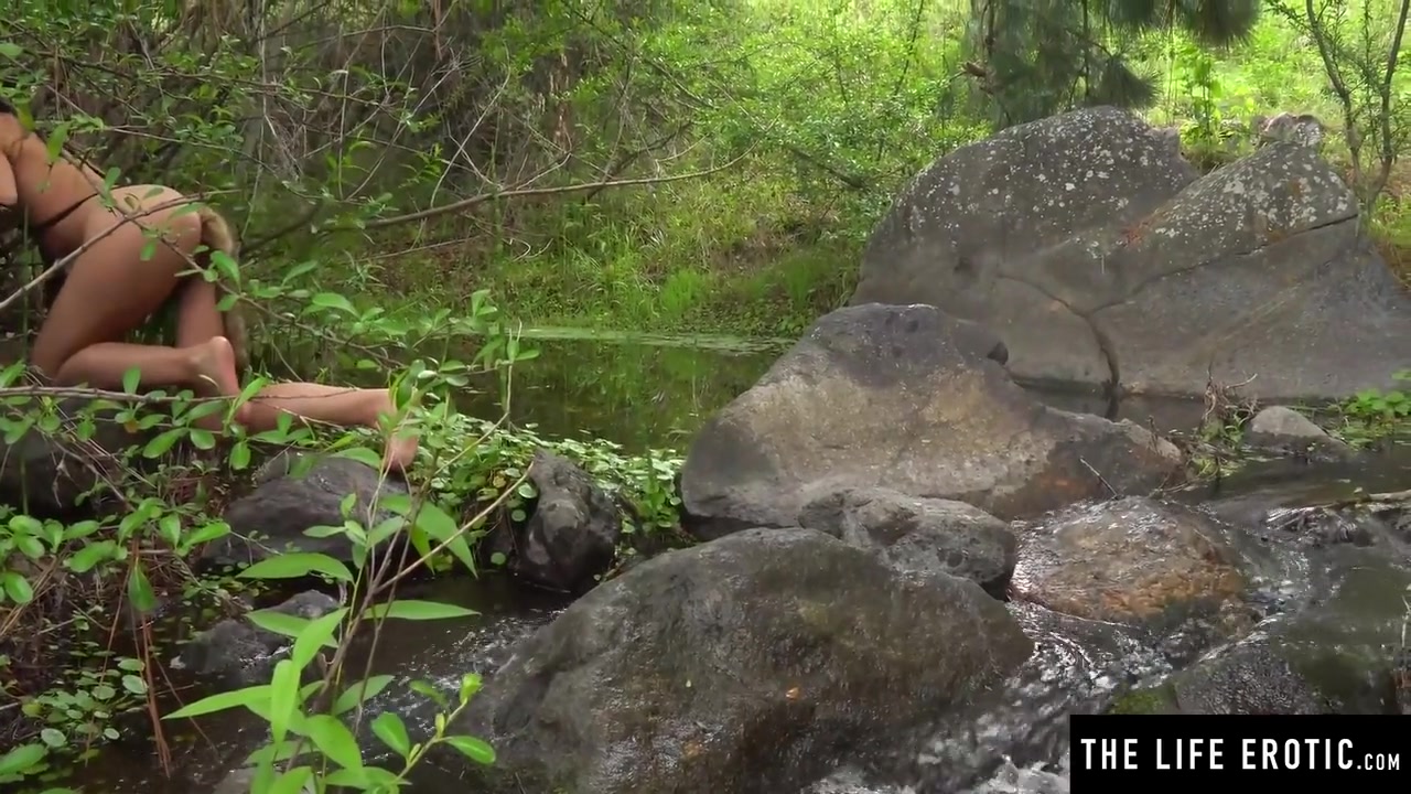 Gorgeous Brunette Fucks Her Wet Pussy And Tight Ass Outdoors