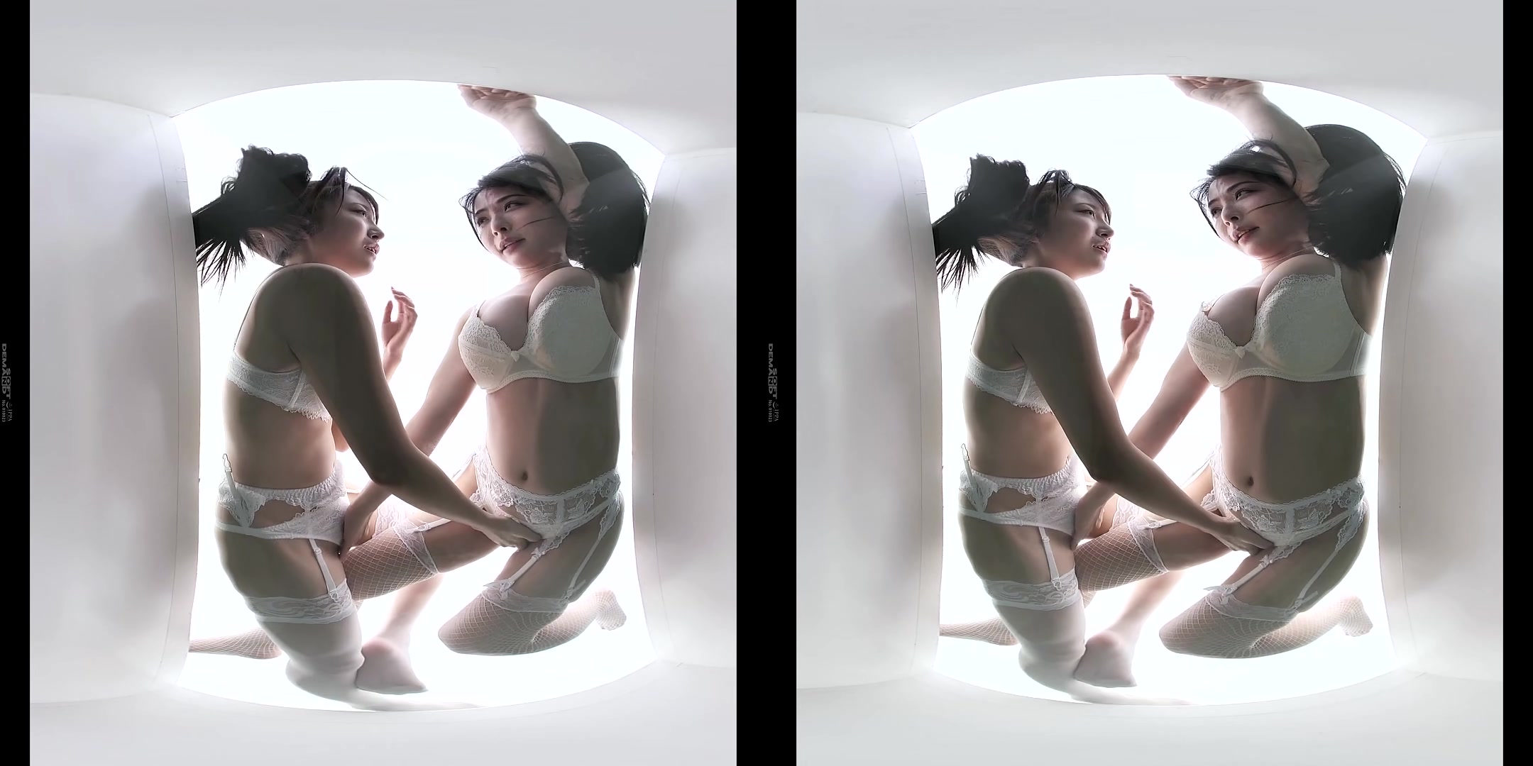 Momoka Kato and Ellie Akira - The Ultimate View! Watching Squirting Strap-On Lesbian Sex from Below - SodCreate