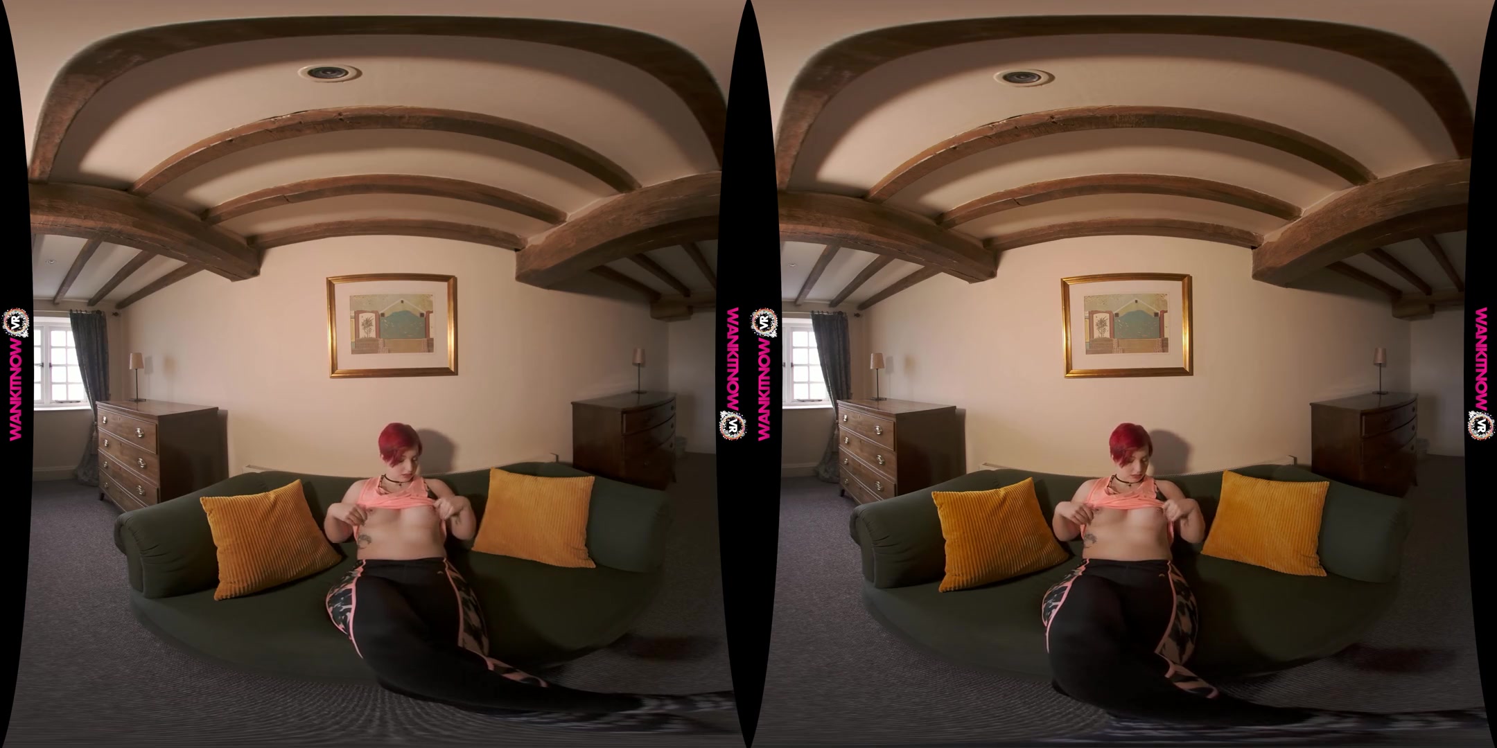 Thong Snatcher - Taboo Striptease with Short Haired Redhead