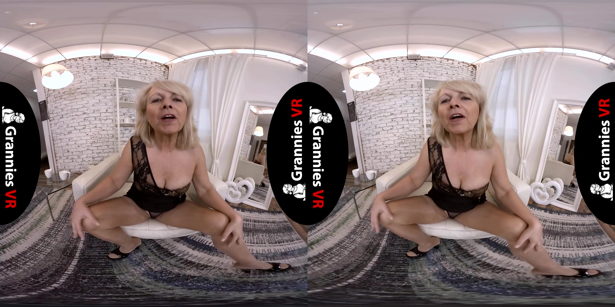 In The Black - Granny, Lingerie, Heels, Fingering