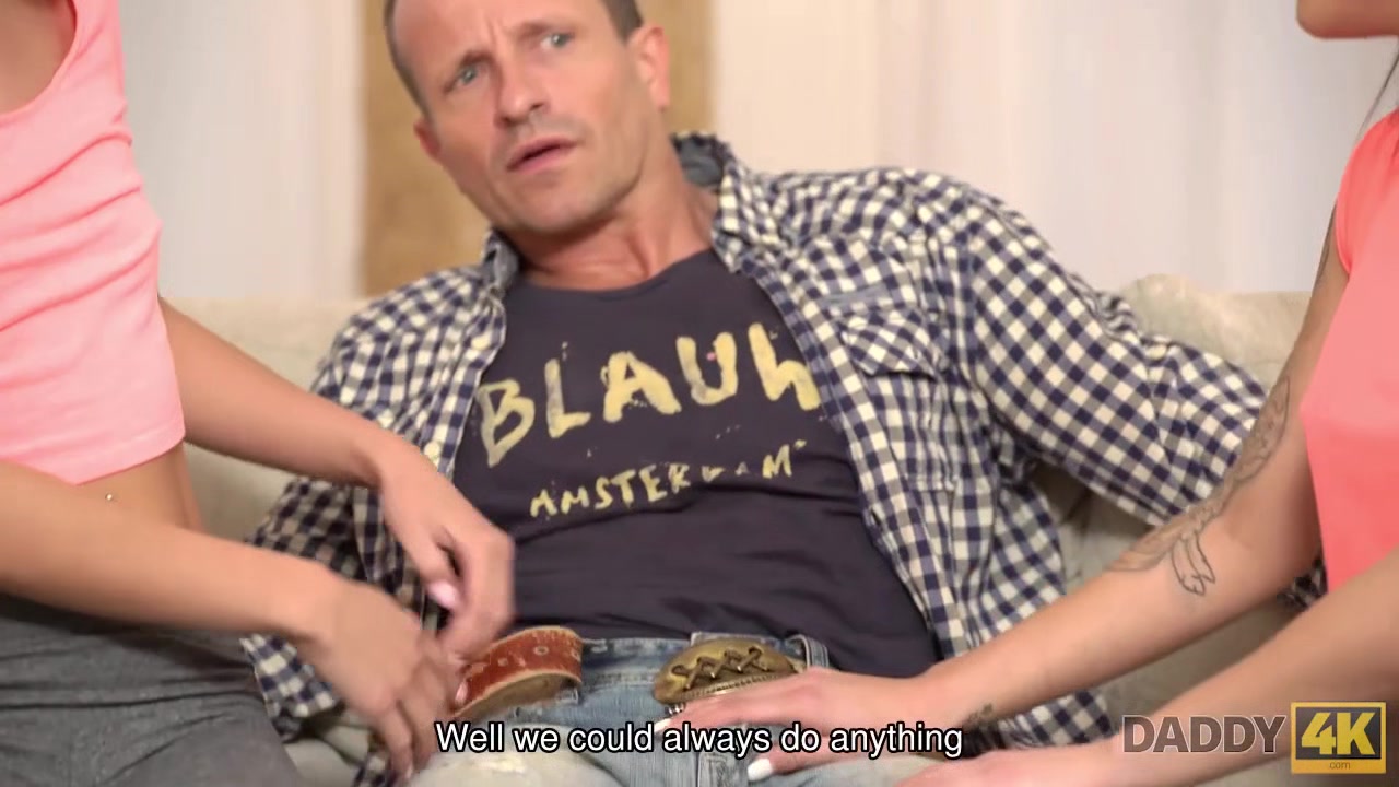 DADDY4K. Eveline and Silvia Dellai want to taste boner of Step moms boyfriend