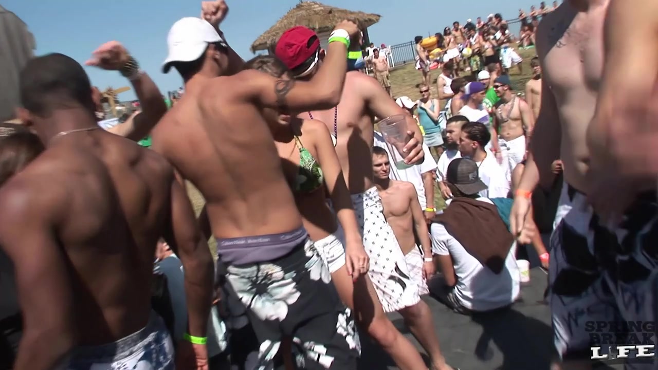 Bikini Dance Party During Spring Break South Padre Texas Hot Girls Flashing Tits And Shaking Asses