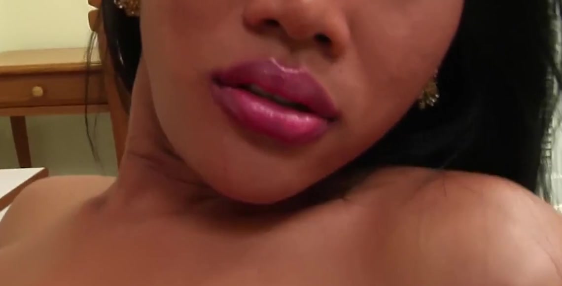 Tattooed Ladyboy in Colorful Babydoll Dress Enjoys Solo Mas