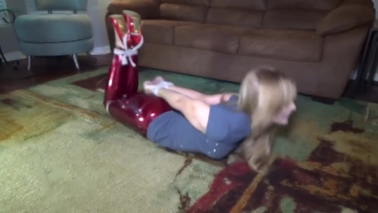 Leggy Blonde Babysitter Tied & Gagged